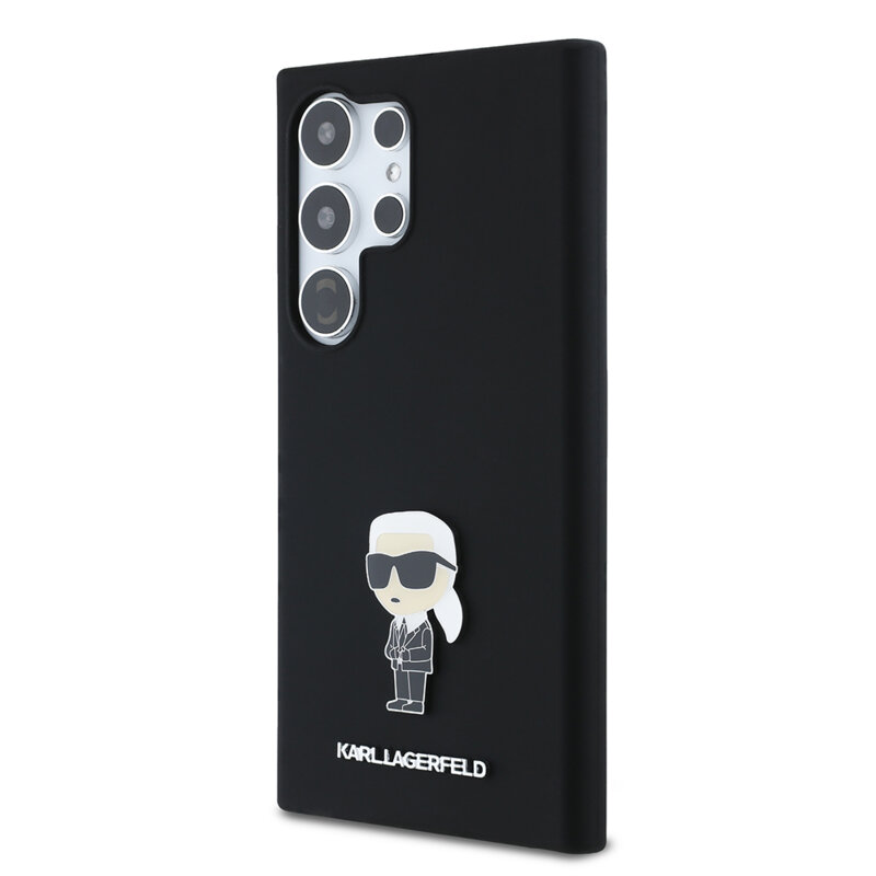 Husa Karl Lagerfeld Samsung Galaxy S24 Ultra Silicone, Ikonik, negru, KLHCS24LSMHKNPK