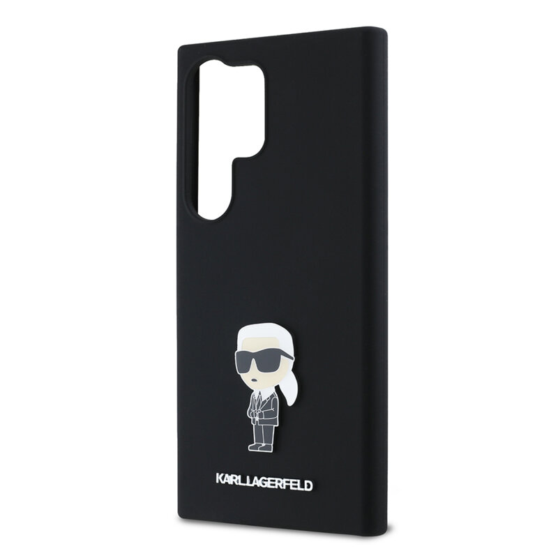 Husa Karl Lagerfeld Samsung Galaxy S24 Ultra Silicone, Ikonik, negru, KLHCS24LSMHKNPK