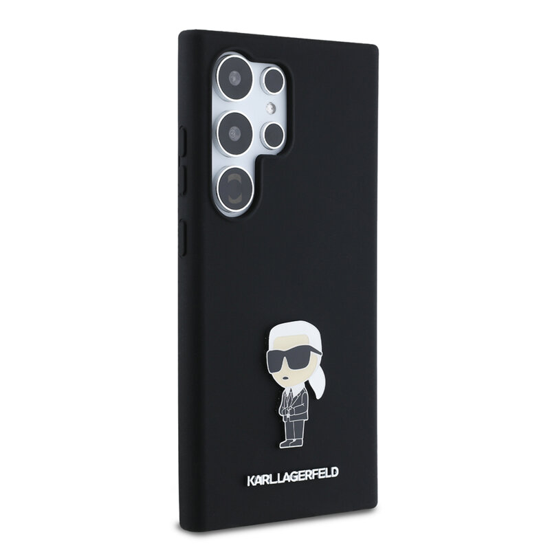 Husa Karl Lagerfeld Samsung Galaxy S24 Ultra Silicone, Ikonik, negru, KLHCS24LSMHKNPK