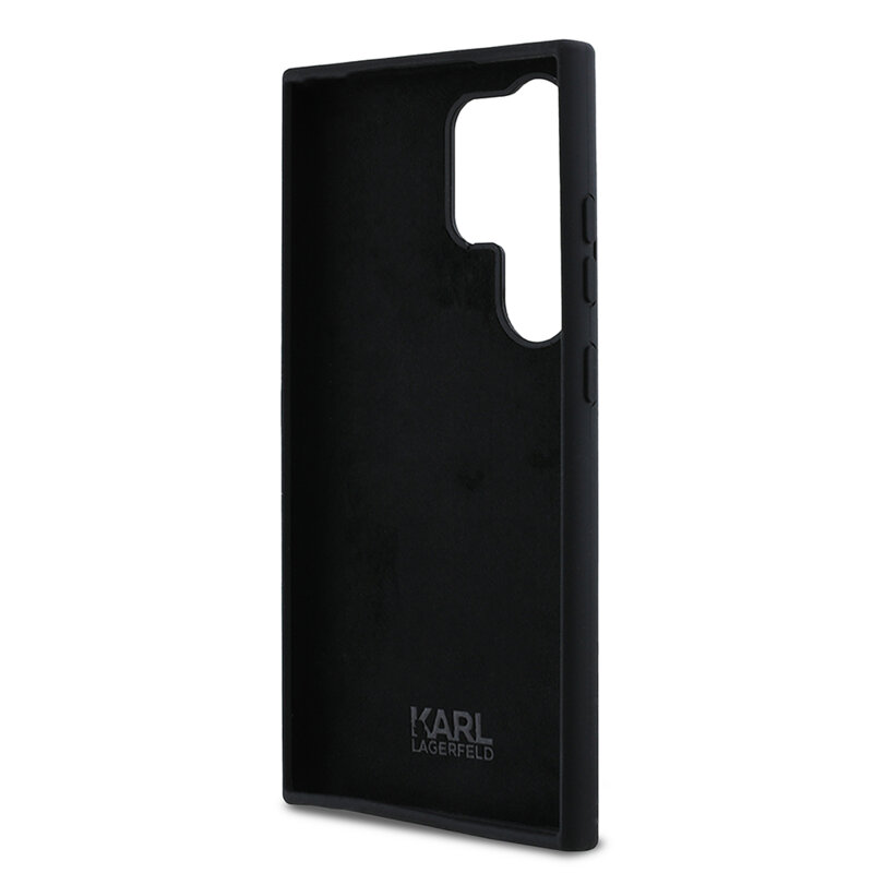 Husa Karl Lagerfeld Samsung Galaxy S24 Ultra Silicone, Ikonik, negru, KLHCS24LSMHKNPK