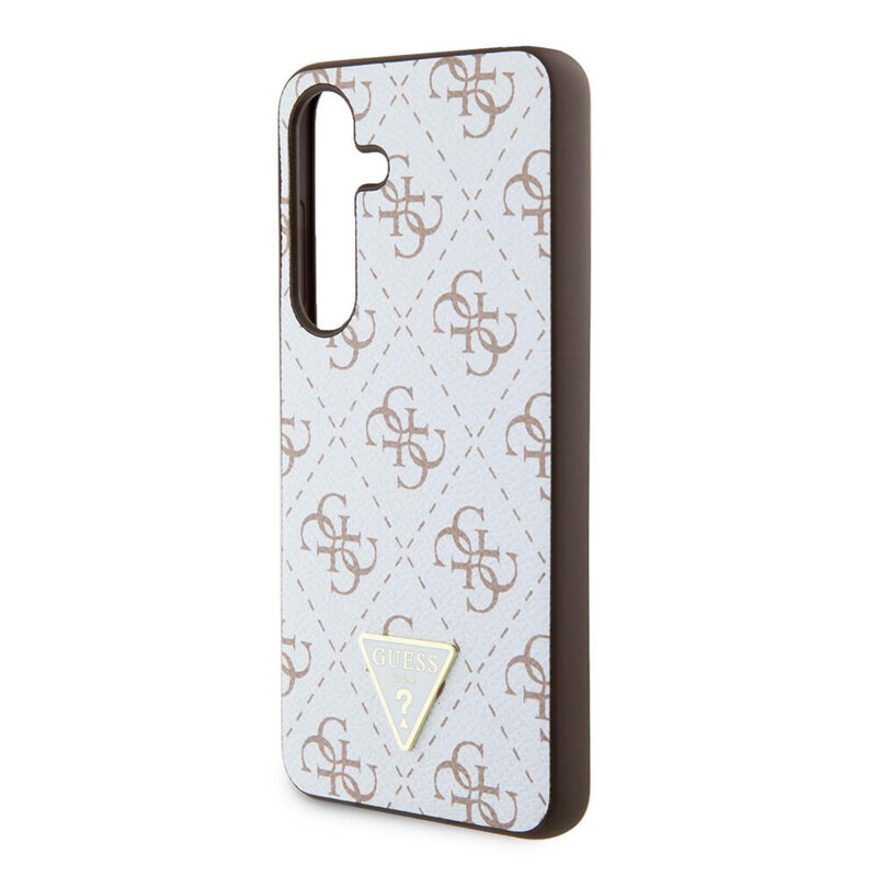 Husa originala Guess Samsung Galaxy S24 Plus Hardcase 4G Triangle Metal Logo, alb, GUHCS24MPG4GPH