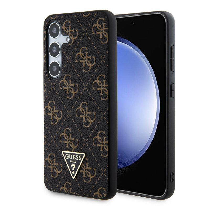 Husa originala Guess Samsung Galaxy S24 Plus Hardcase 4G Triangle Metal Logo, negru, GUHCS24MPG4GPK