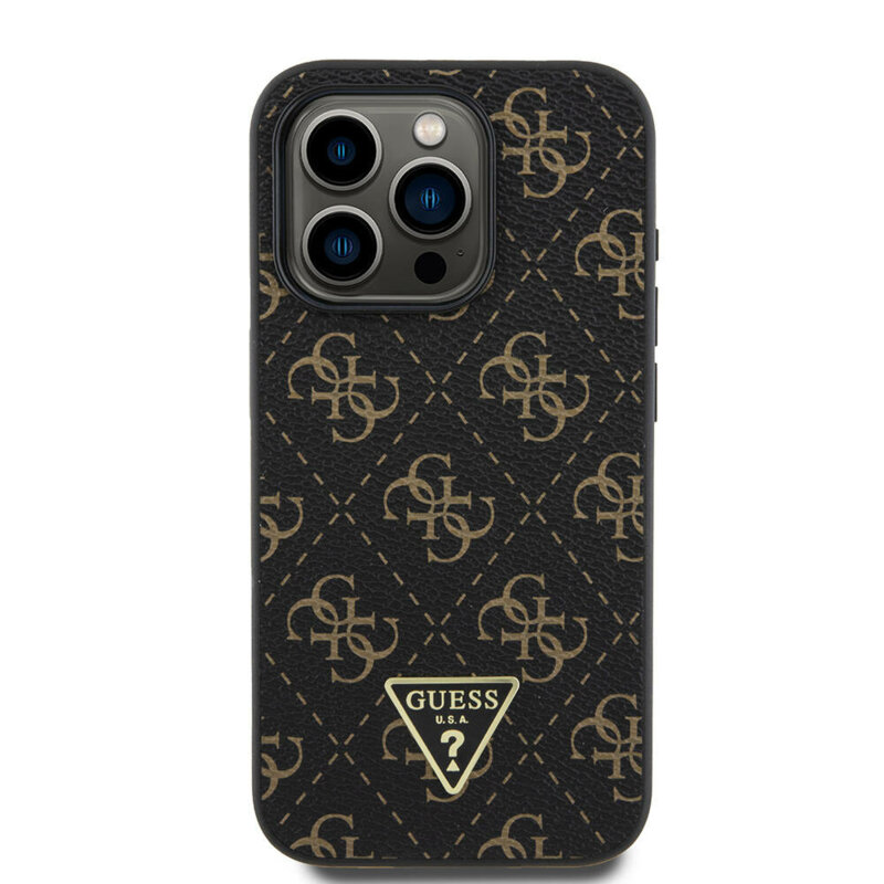 Husa originala Guess iPhone 16 Pro Hardcase 4G Triangle Metal Logo, negru, GUHCP16LPG4GPK