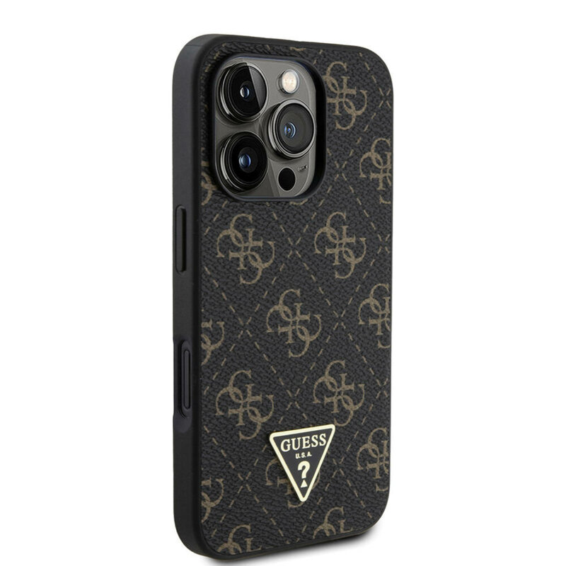 Husa originala Guess iPhone 16 Pro Hardcase 4G Triangle Metal Logo, negru, GUHCP16LPG4GPK