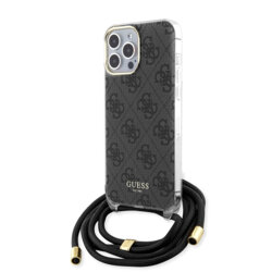 Husa Guess Crossbody Cord 4G Print iPhone 15 Pro Max, negru, GUHCP15XHC4SEK