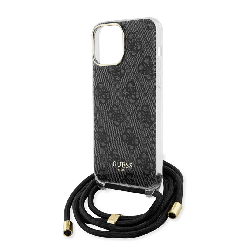 Husa Guess Crossbody Cord 4G Print iPhone 15 Pro Max, negru, GUHCP15XHC4SEK