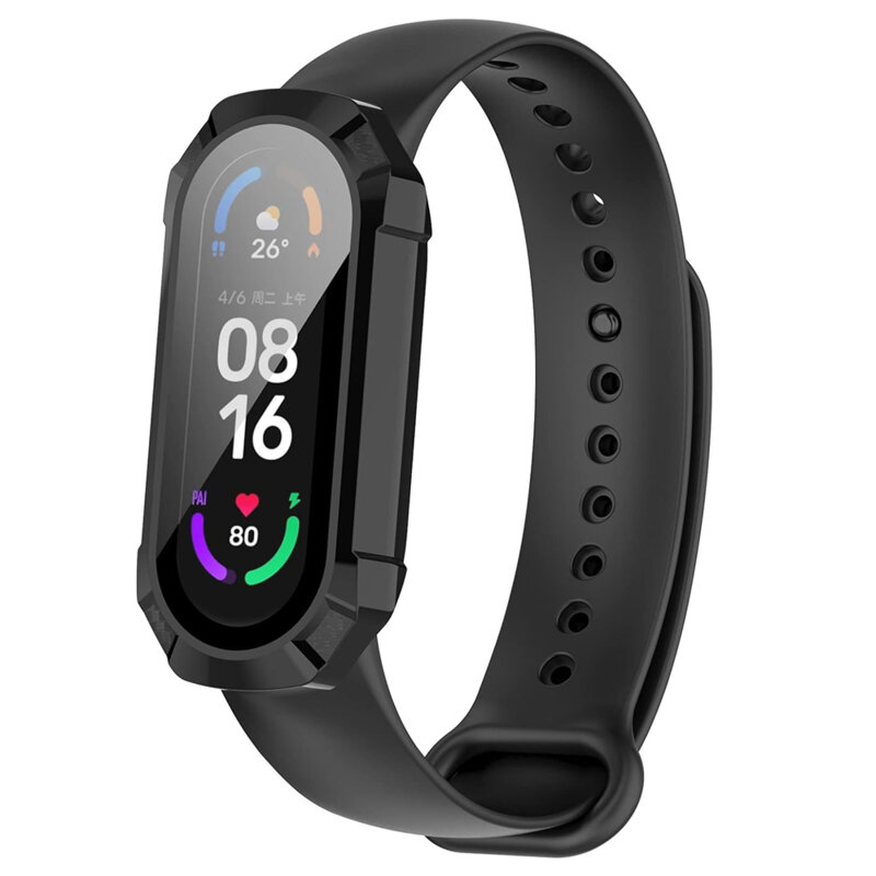 [Pachet 360°] Husa + folie Xiaomi Mi Band 5 Techsuit Defense, negru