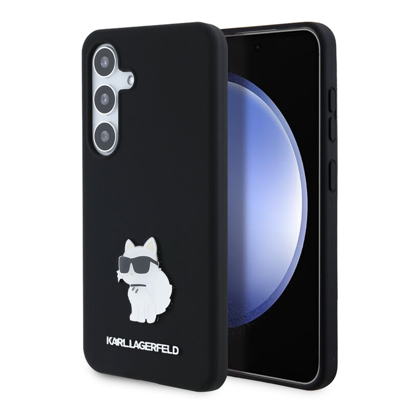 Husa Karl Lagerfeld Samsung Galaxy S24 Silicone, Choupette, negru, KLHCS24SSMHCNPK