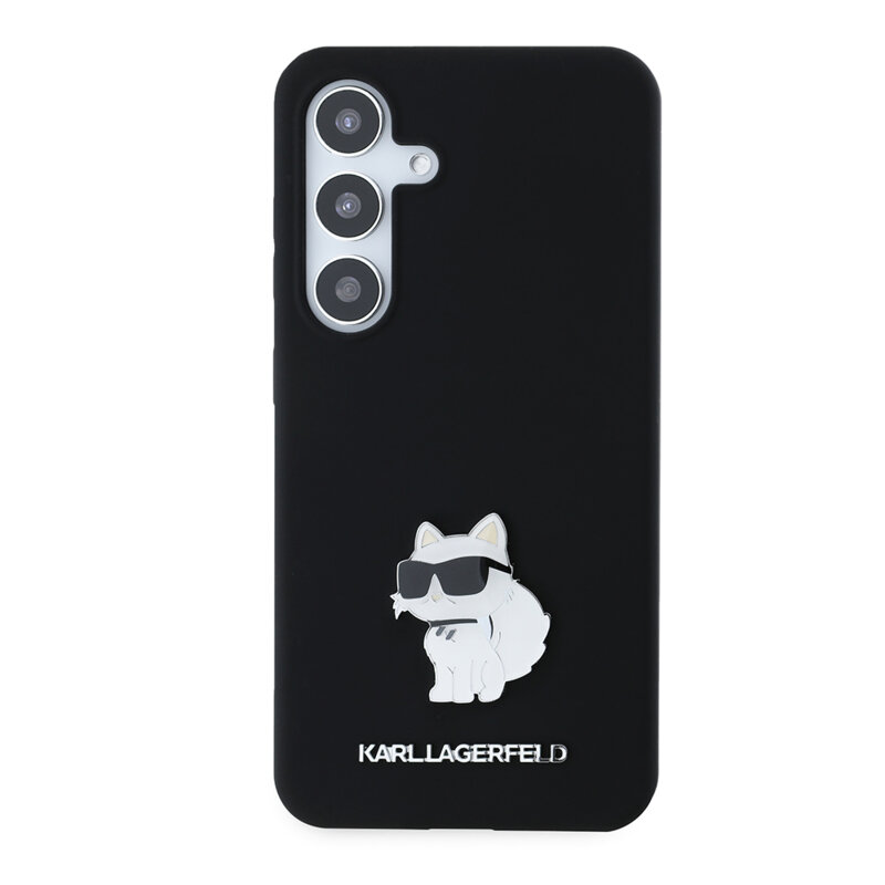 Husa Karl Lagerfeld Samsung Galaxy S24 Silicone, Choupette, negru, KLHCS24SSMHCNPK