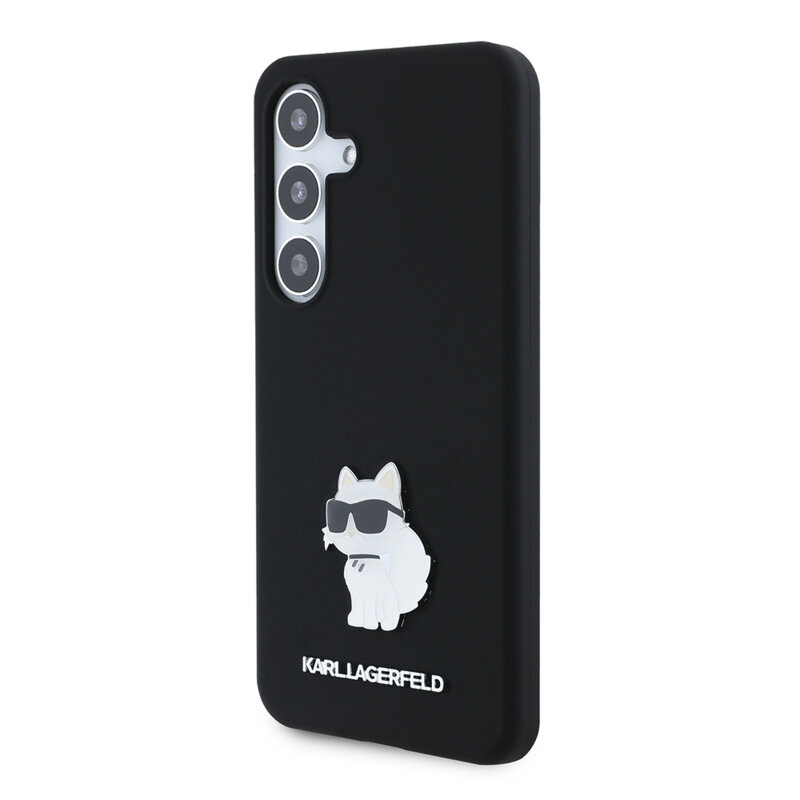 Husa Karl Lagerfeld Samsung Galaxy S24 Silicone, Choupette, negru, KLHCS24SSMHCNPK