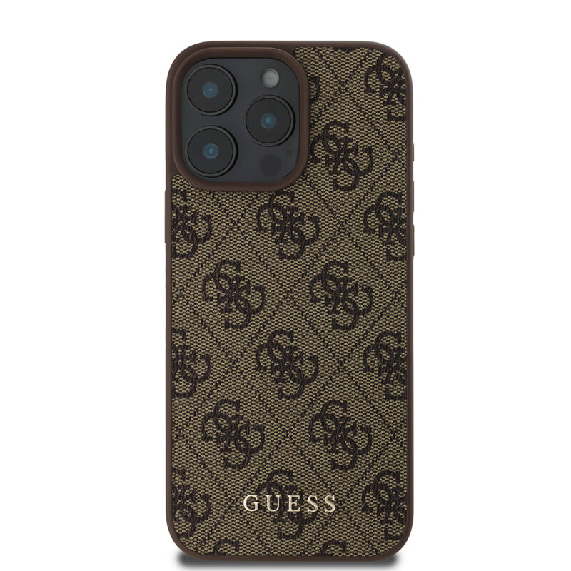 Husa originala Guess iPhone 16 Pro Hardcase 4G Classic, maro, GUHCP16LG4GFBR