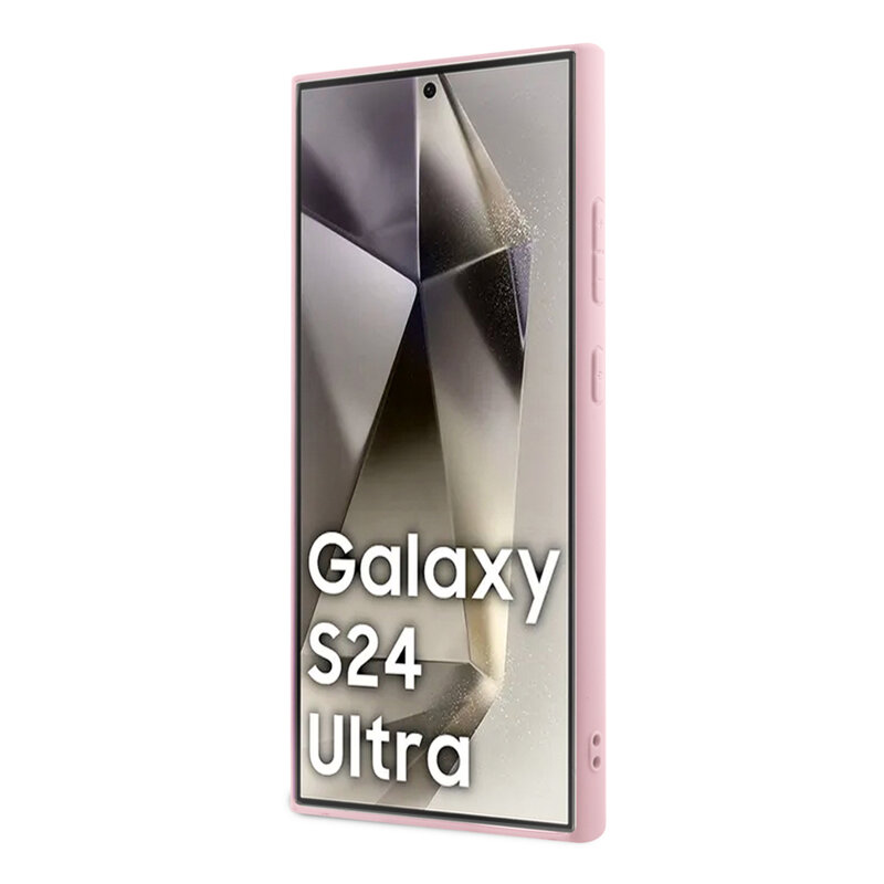 Husa Guess Glitter Script Samsung Galaxy S24 Ultra cu sclipici, auriu