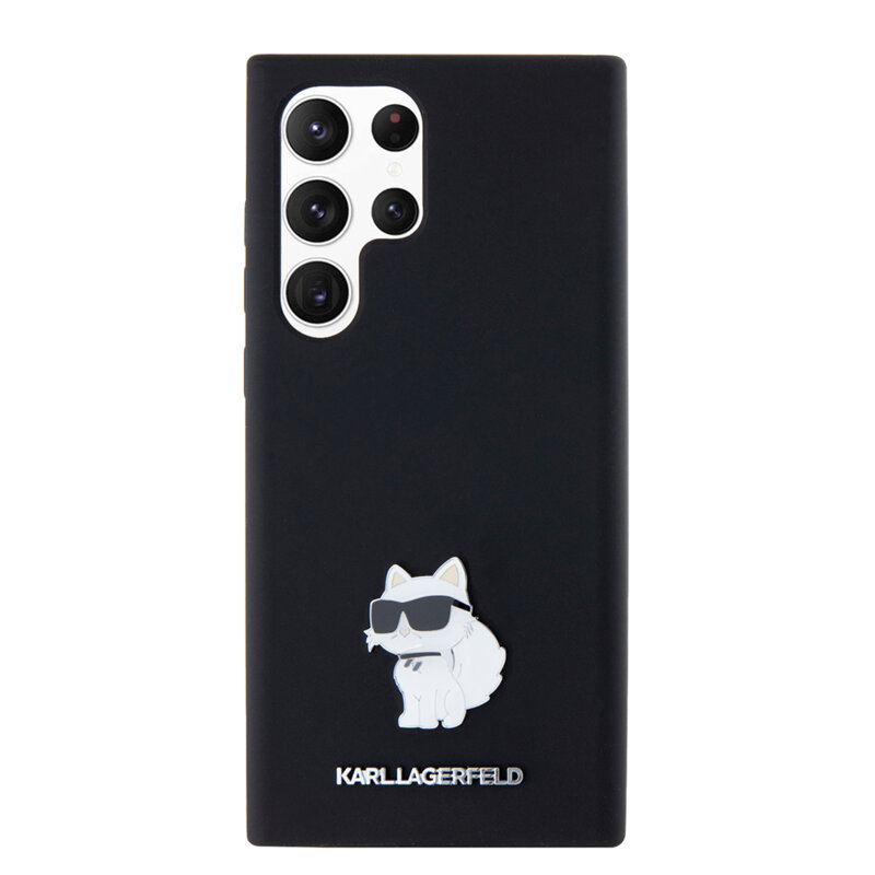 Husa Karl Lagerfeld Samsung Galaxy S23 Ultra Silicone, Choupette, negru, KLHCS23LSMHCNPK