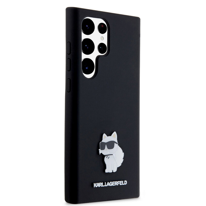 Husa Karl Lagerfeld Samsung Galaxy S23 Ultra Silicone, Choupette, negru, KLHCS23LSMHCNPK