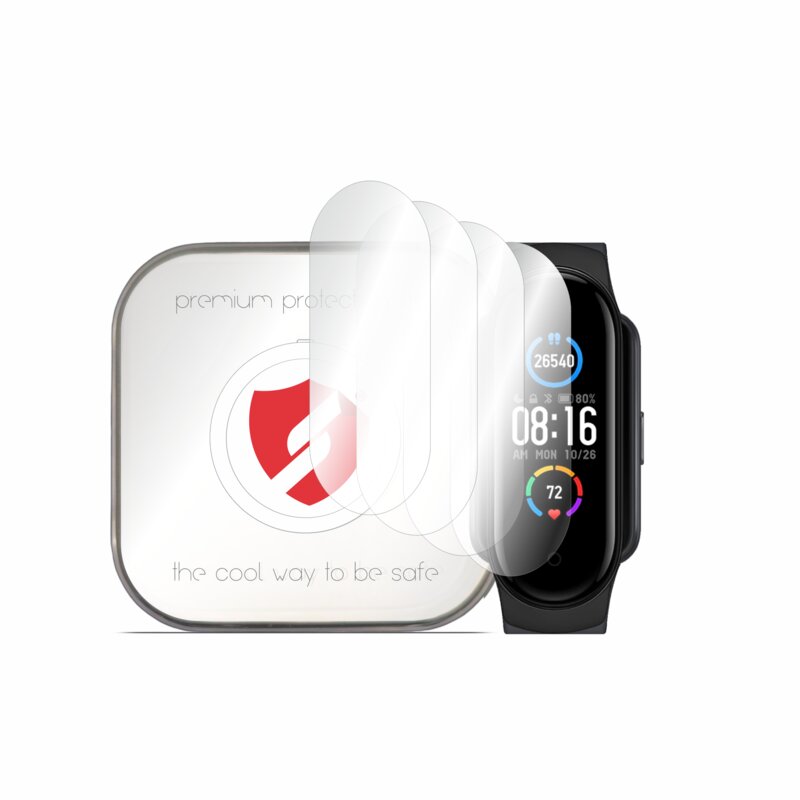 [Pachet 4x] Folie regenerabila premium Xiaomi Mi Band 5 Smart Protection Classic, transparenta
