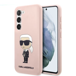 Husa Karl Lagerfeld Samsung Galaxy S23 Plus Silicone, Ikonik, roz, KLHCS23MSNIKBCP