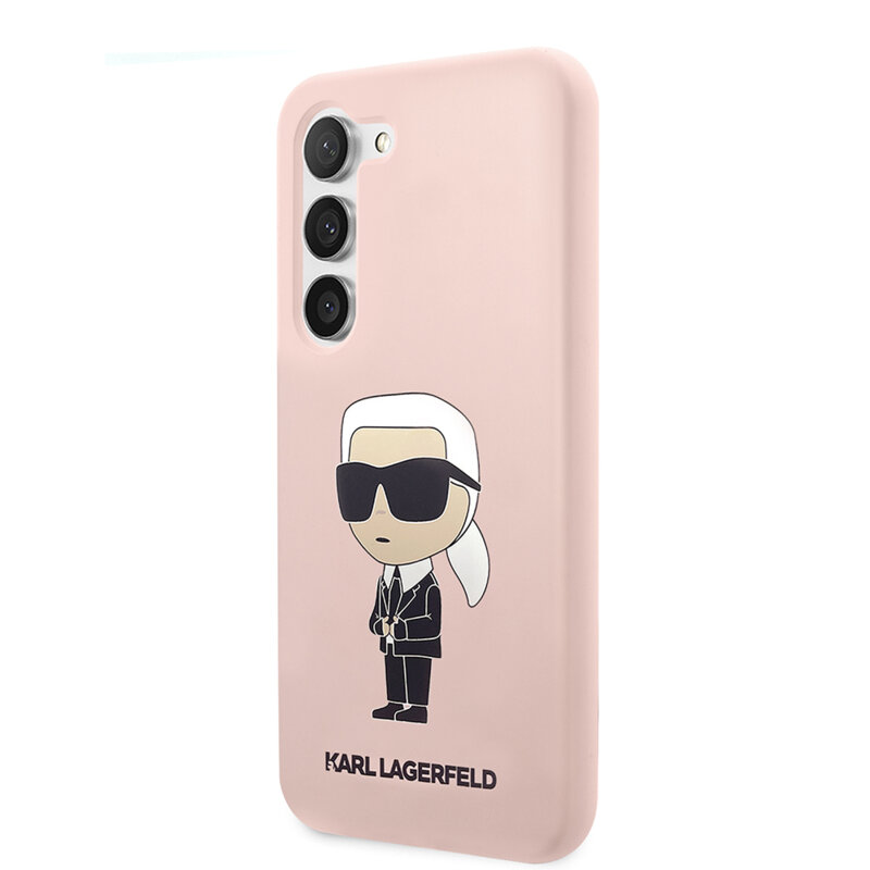 Husa Karl Lagerfeld Samsung Galaxy S23 Plus Silicone, Ikonik, roz, KLHCS23MSNIKBCP