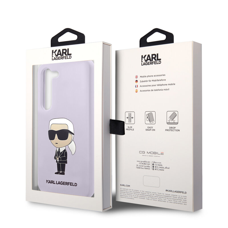 Husa Karl Lagerfeld Samsung Galaxy S23 Plus Silicone, Ikonik, mov, KLHCS23MSNIKBCU