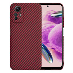 Husa Xiaomi Redmi Note 12S Techsuit Carbonite FiberShell, rosu