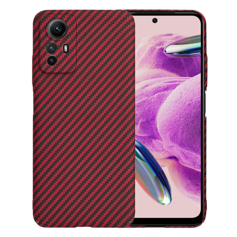 Husa Xiaomi Redmi Note 12S Techsuit Carbonite FiberShell, rosu