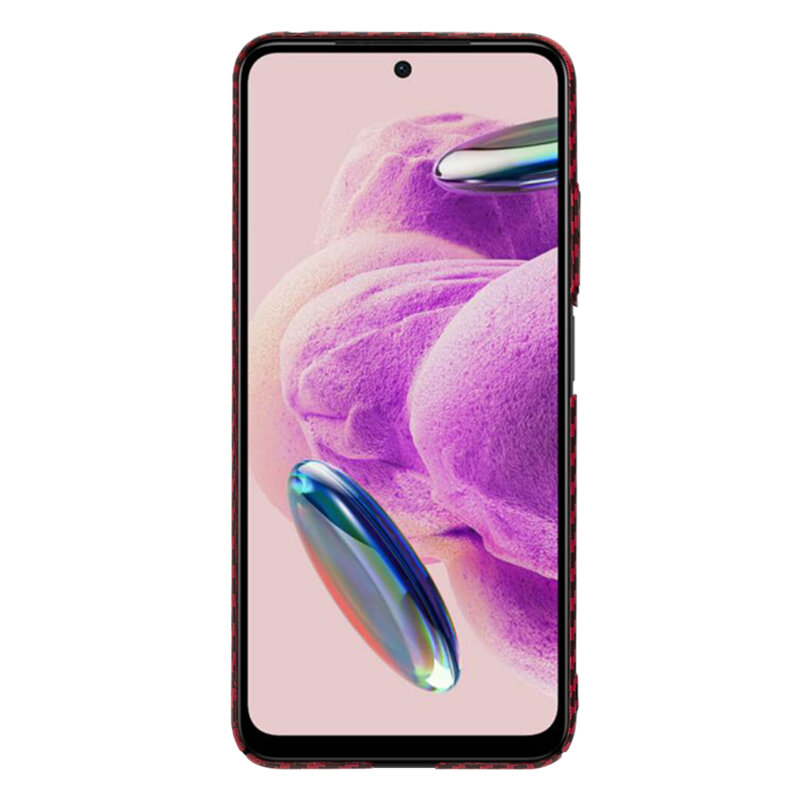 Husa Xiaomi Redmi Note 12S Techsuit Carbonite FiberShell, rosu