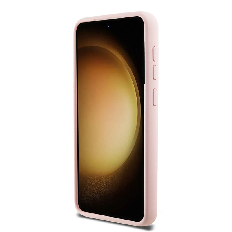 Husa Karl Lagerfeld Samsung Galaxy S23 Silicone, Choupette Metal Pin, roz, KLHCS23SSMHCNPP