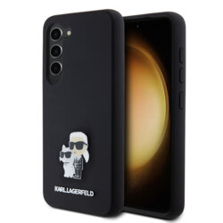 Husa Karl Lagerfeld Samsung Galaxy S23 Silicone, Karl&Choupette Metal Pin, negru, KLHCS23SSMHKCNPK