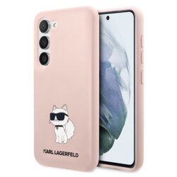 Husa Karl Lagerfeld Samsung Galaxy S23 Silicone, Choupette, roz, KLHCS23SSNCHBCP