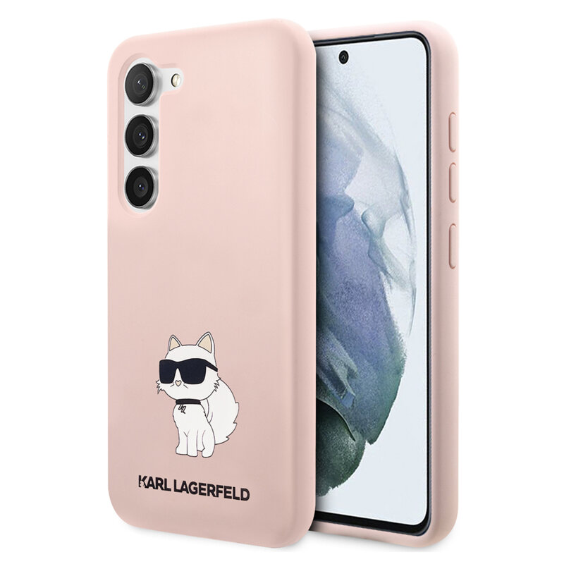 Husa Karl Lagerfeld Samsung Galaxy S23 Silicone, Choupette, roz, KLHCS23SSNCHBCP