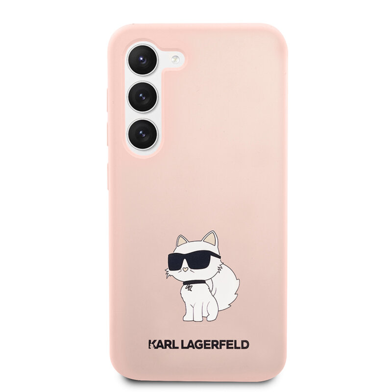 Husa Karl Lagerfeld Samsung Galaxy S23 Silicone, Choupette, roz, KLHCS23SSNCHBCP