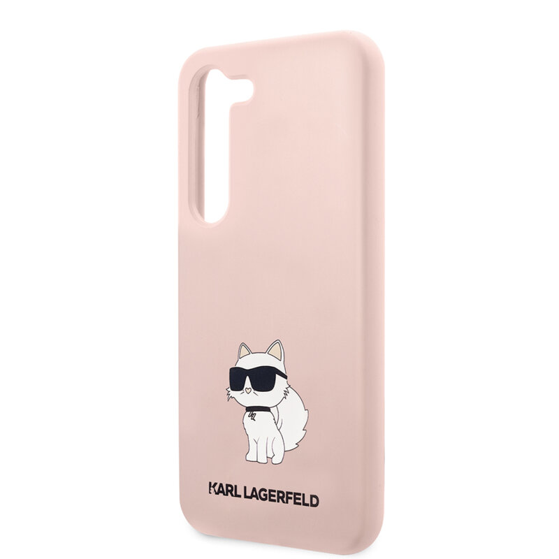 Husa Karl Lagerfeld Samsung Galaxy S23 Silicone, Choupette, roz, KLHCS23SSNCHBCP