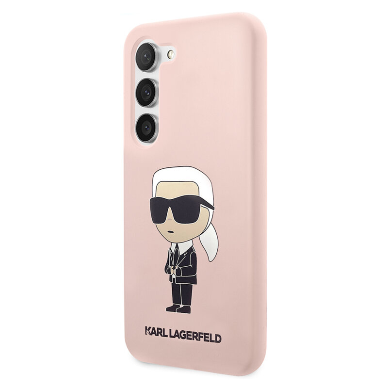 Husa Karl Lagerfeld Samsung Galaxy S23 Silicone, Ikonik, roz, KLHCS23SSNIKBCP