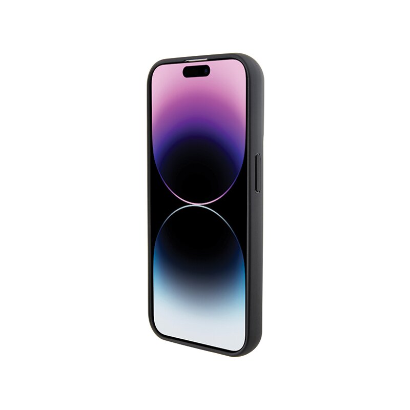 Husa originala iPhone 14 Pro Karl Lagerfeld Saffiano Gripstand, Choupette, negru, KLHCP14LGSACHPK