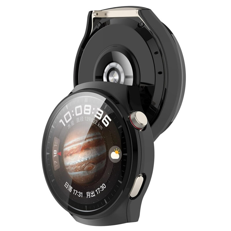 [Pachet 360°] Husa + folie Huawei Watch 4 Pro Techsuit Defense, negru