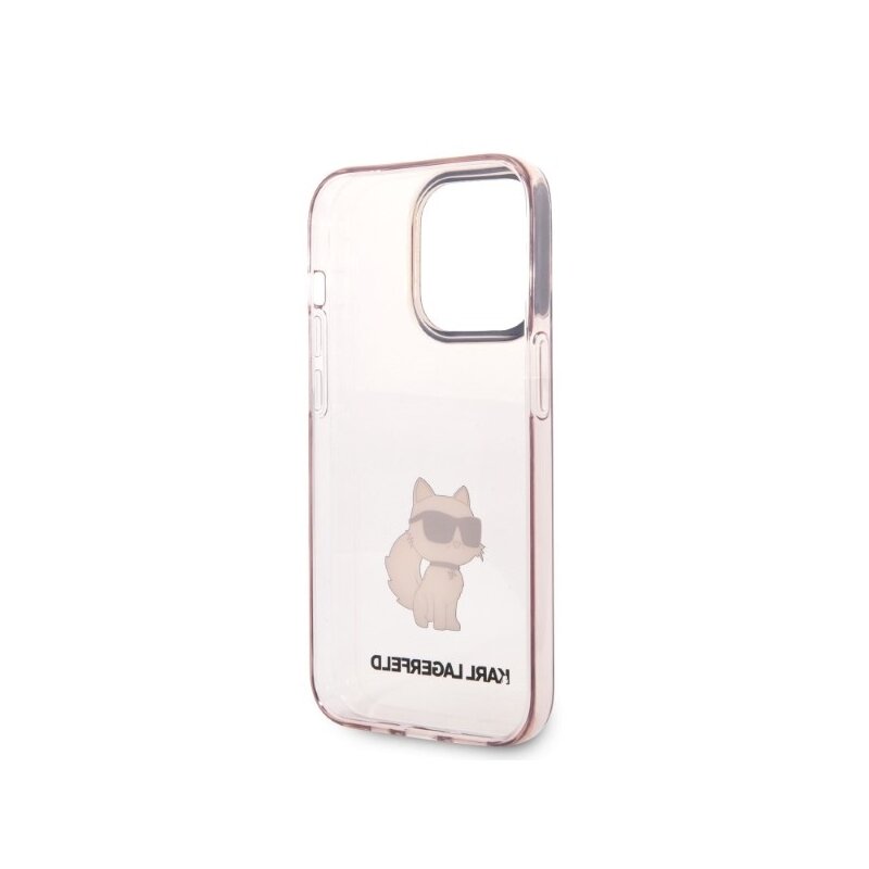 Husa iPhone 14 Pro Karl Lagerfeld Hardcase, Ikonik Choupette, roz, KLHCP14LHNCHTCP