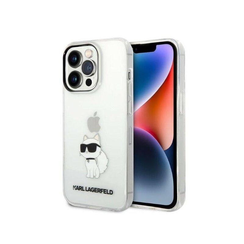 Husa iPhone 14 Pro Karl Lagerfeld Hardcase Transparent, Ikonik Choupette, KLHCP14LHNCHTCT