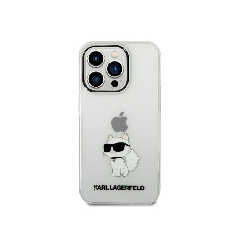 Husa iPhone 14 Pro Karl Lagerfeld Hardcase Transparent, Ikonik Choupette, KLHCP14LHNCHTCT