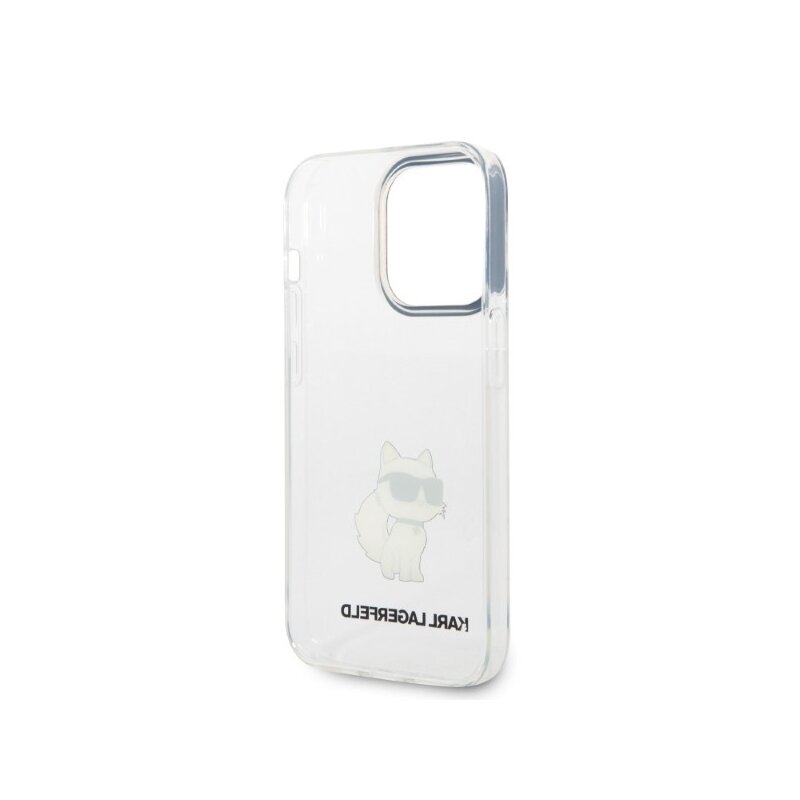 Husa iPhone 14 Pro Karl Lagerfeld Hardcase Transparent, Ikonik Choupette, KLHCP14LHNCHTCT