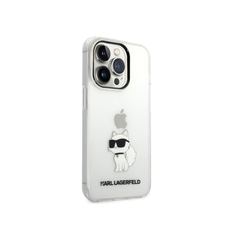 Husa iPhone 14 Pro Karl Lagerfeld Hardcase Transparent, Ikonik Choupette, KLHCP14LHNCHTCT