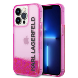 Husa Karl Lagerfeld iPhone 14 Pro Hardcase Liquid Glitter, Elong, roz, KLHCP14LLCKVF