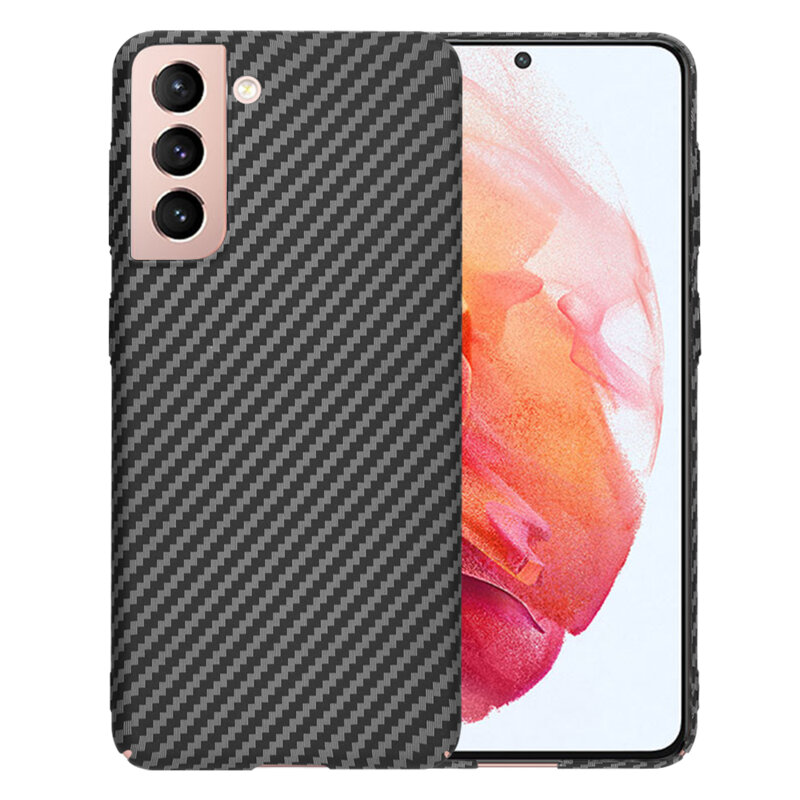 Husa Samsung Galaxy S21 5G Techsuit Carbonite FiberShell, negru