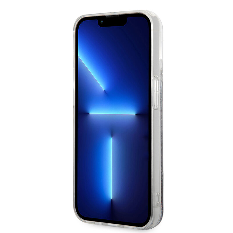 Husa Karl Lagerfeld iPhone 14 Pro Hardcase Liquid Glitter, Monogram, negru, KLHCP14LLMNMK