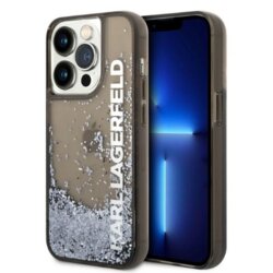 Husa Karl Lagerfeld iPhone 14 Pro Hardcase Liquid Glitter, Elong, negru, KLHCP14LLCKVK