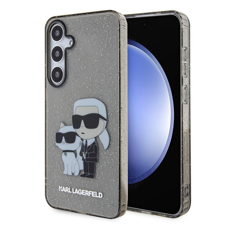 Husa Karl Lagerfeld Samsung Galaxy S24 Plus Hardcase Glitter, Karl&Choupette, negru, KLHCS24MHNKCTGK