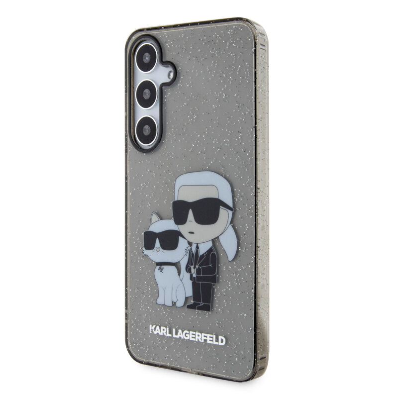 Husa Karl Lagerfeld Samsung Galaxy S24 Plus Hardcase Glitter, Karl&Choupette, negru, KLHCS24MHNKCTGK