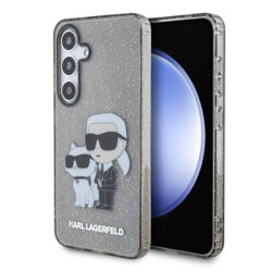 Husa Karl Lagerfeld Samsung Galaxy S24 Hardcase Glitter, Karl&Choupette, negru, KLHCS24SHNKCTGK