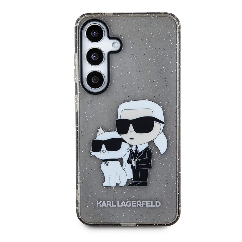 Husa Karl Lagerfeld Samsung Galaxy S24 Hardcase Glitter, Karl&Choupette, negru, KLHCS24SHNKCTGK