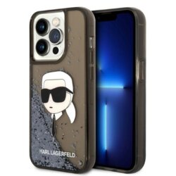 Husa Karl Lagerfeld iPhone 14 Pro Hardcase Glitter, Karl Head, negru, KLHCP14LLNKHCK