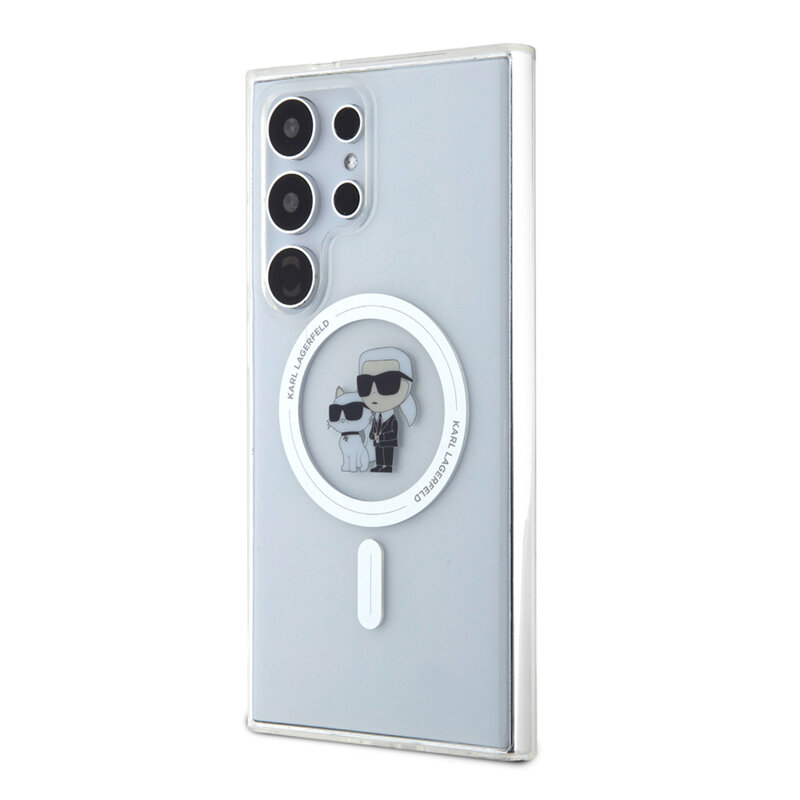 Husa Samsung Galaxy S24 Ultra Karl Lagerfeld IML MagSafe, Karl&Choupette, transparent, KLHMS24LHGKCNOT