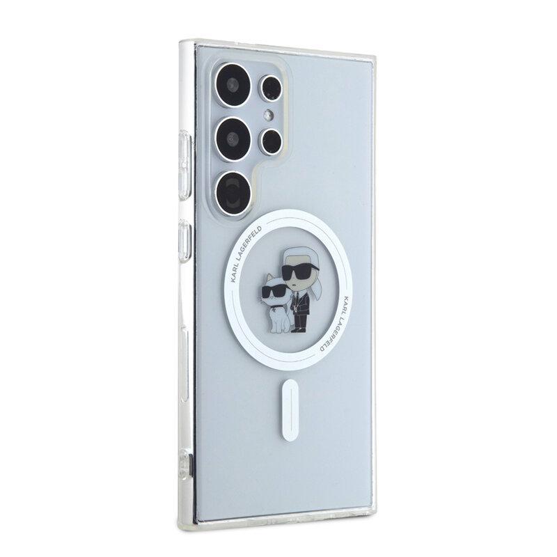 Husa Samsung Galaxy S24 Ultra Karl Lagerfeld IML MagSafe, Karl&Choupette, transparent, KLHMS24LHGKCNOT